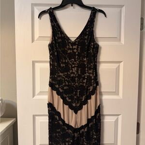 London Times Black and Nude Dress